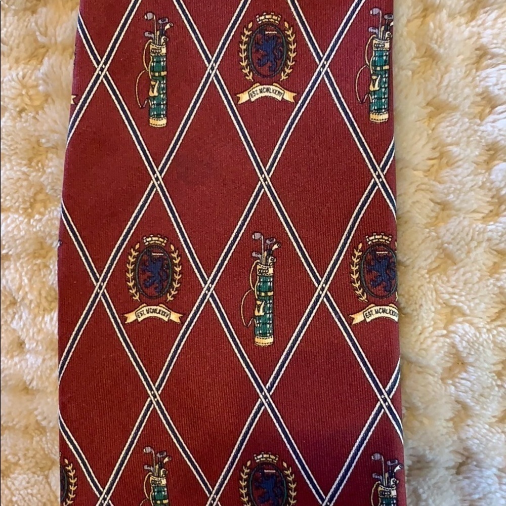 Tommy Hilfiger Italian silk tie with golf motif
